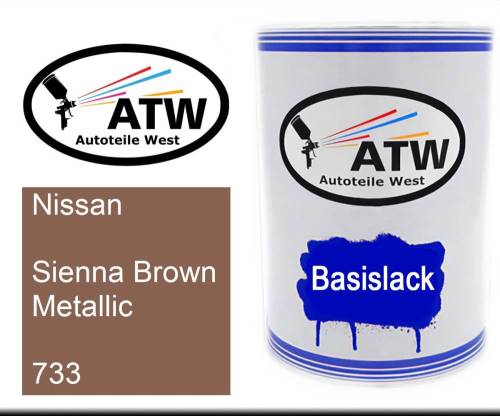 Nissan, Sienna Brown Metallic, 733: 500ml Lackdose, von ATW Autoteile West.